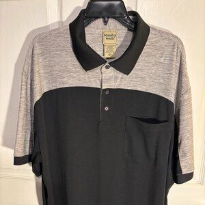 Scandia Woods Mens Knit Polo Sz XL Black/Gray